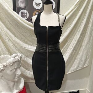 Black Halter Mini Dress Ribbed